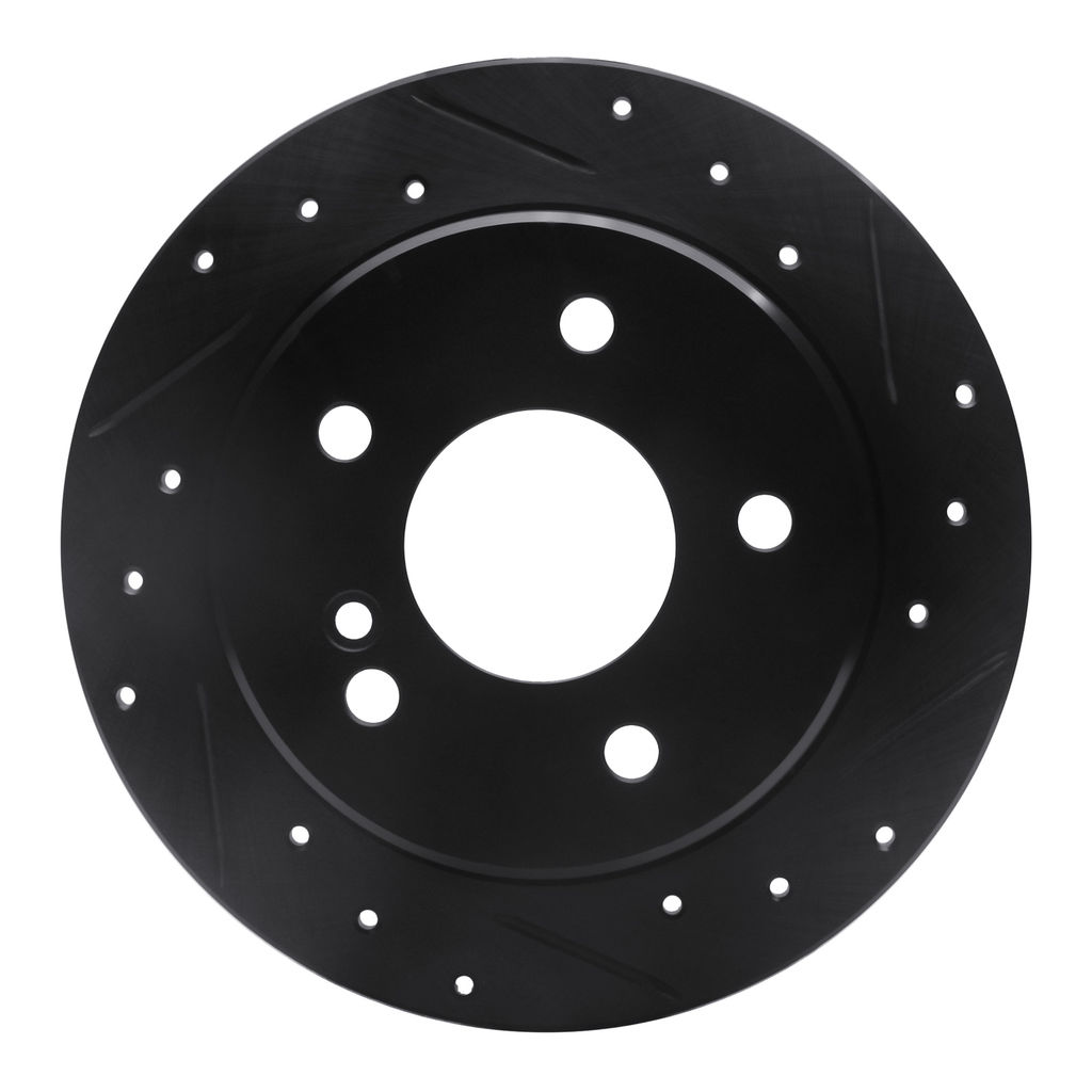 Dynamic Friction 633-63027R - Drilled and Slotted Black Zinc Brake Rotor