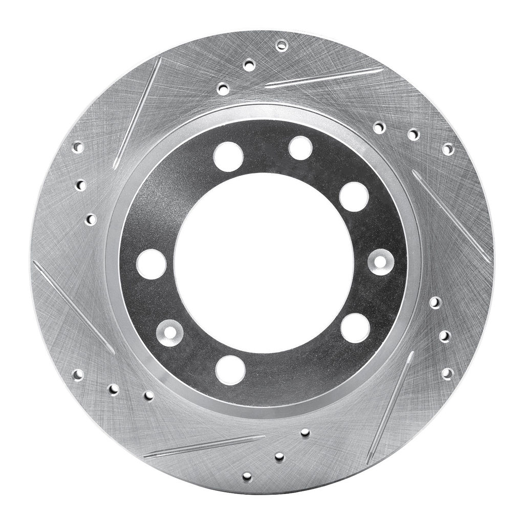 Dynamic Friction 631-02006L - Drilled and Slotted Silver Zinc Brake Rotor