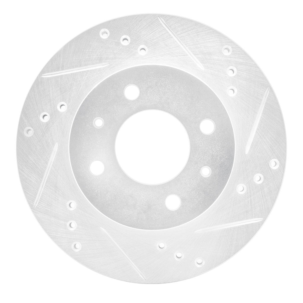 Dynamic Friction 631-03012R - Drilled and Slotted Silver Zinc Brake Rotor