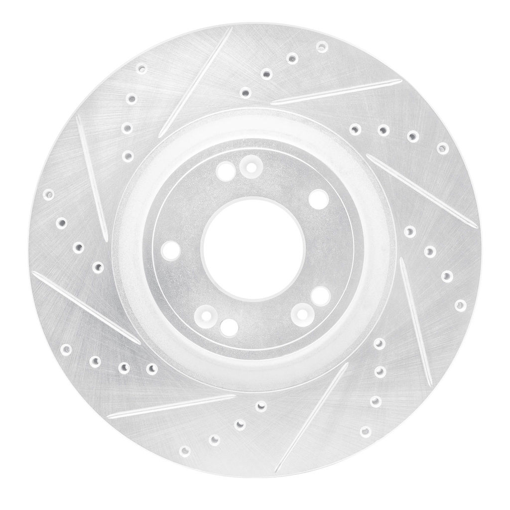 Dynamic Friction 631-03028L - Drilled and Slotted Silver Zinc Brake Rotor