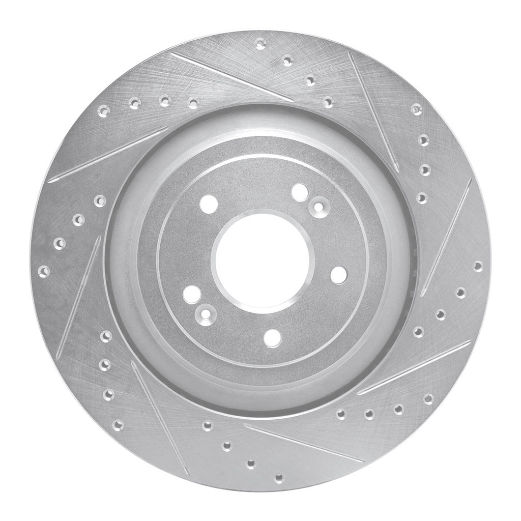Dynamic Friction 631-21043R - Drilled and Slotted Silver Zinc Brake Rotor