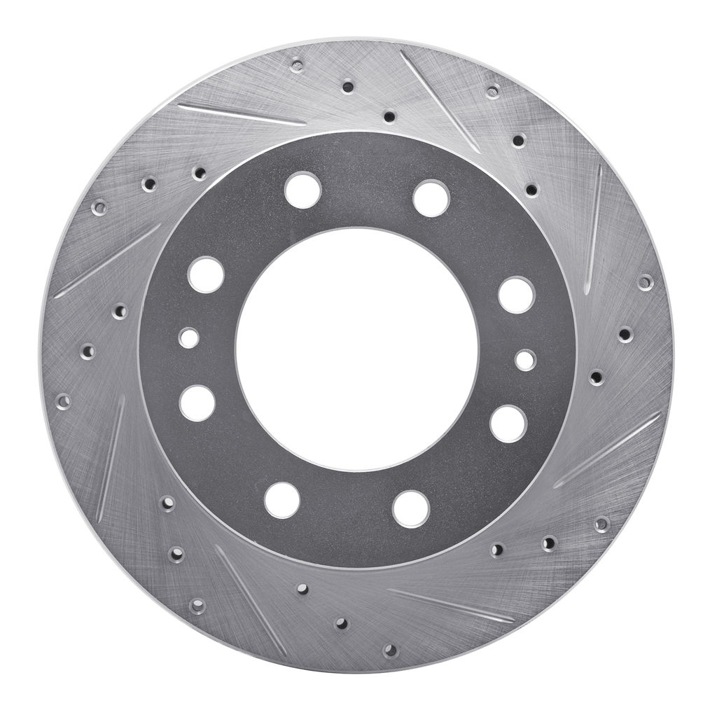 Dynamic Friction 631-48038R - Drilled and Slotted Silver Zinc Brake Rotor