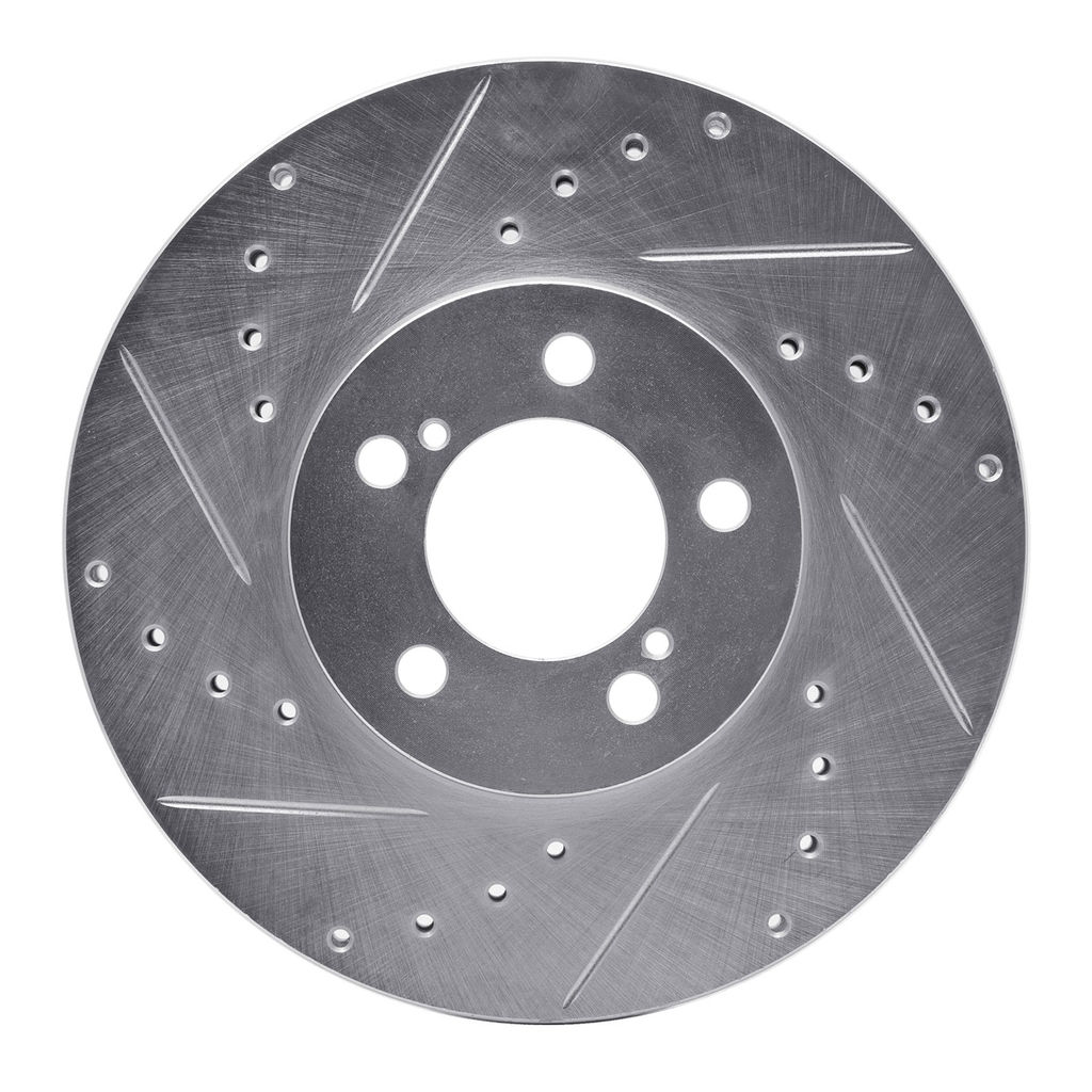 Dynamic Friction 631-54038L - Drilled and Slotted Silver Zinc Brake Rotor