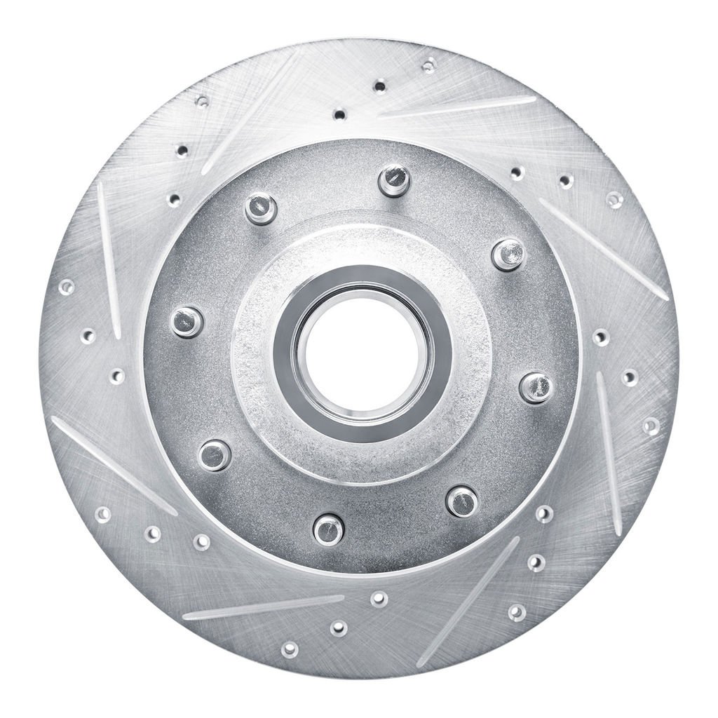 Dynamic Friction 631-54105L - Drilled and Slotted Silver Zinc Brake Rotor