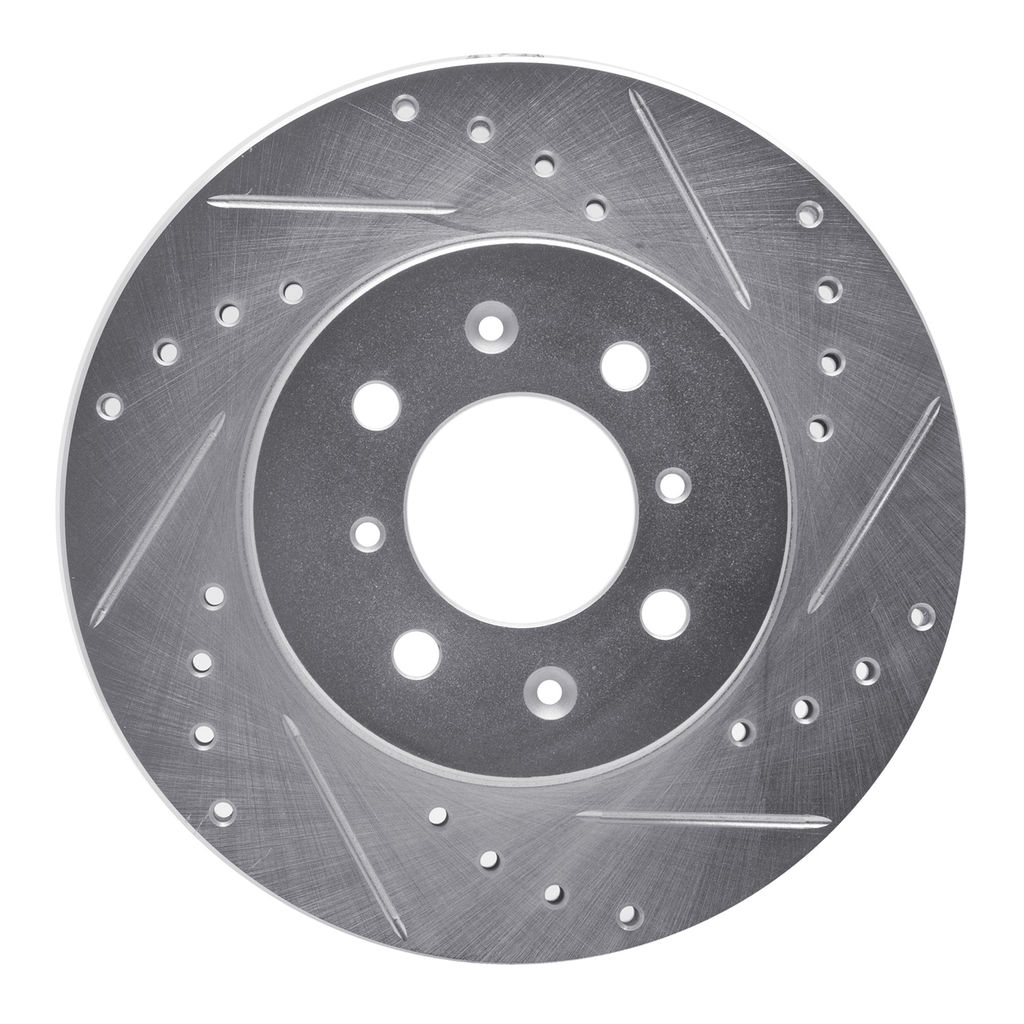 Dynamic Friction 631-59016R - Drilled and Slotted Silver Zinc Brake Rotor