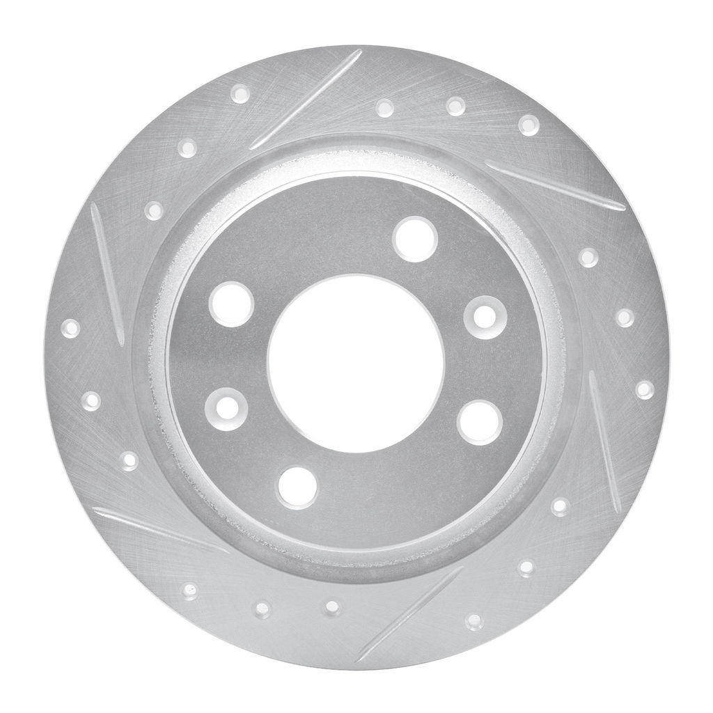 Dynamic Friction 631-65006L - Drilled and Slotted Silver Zinc Brake Rotor