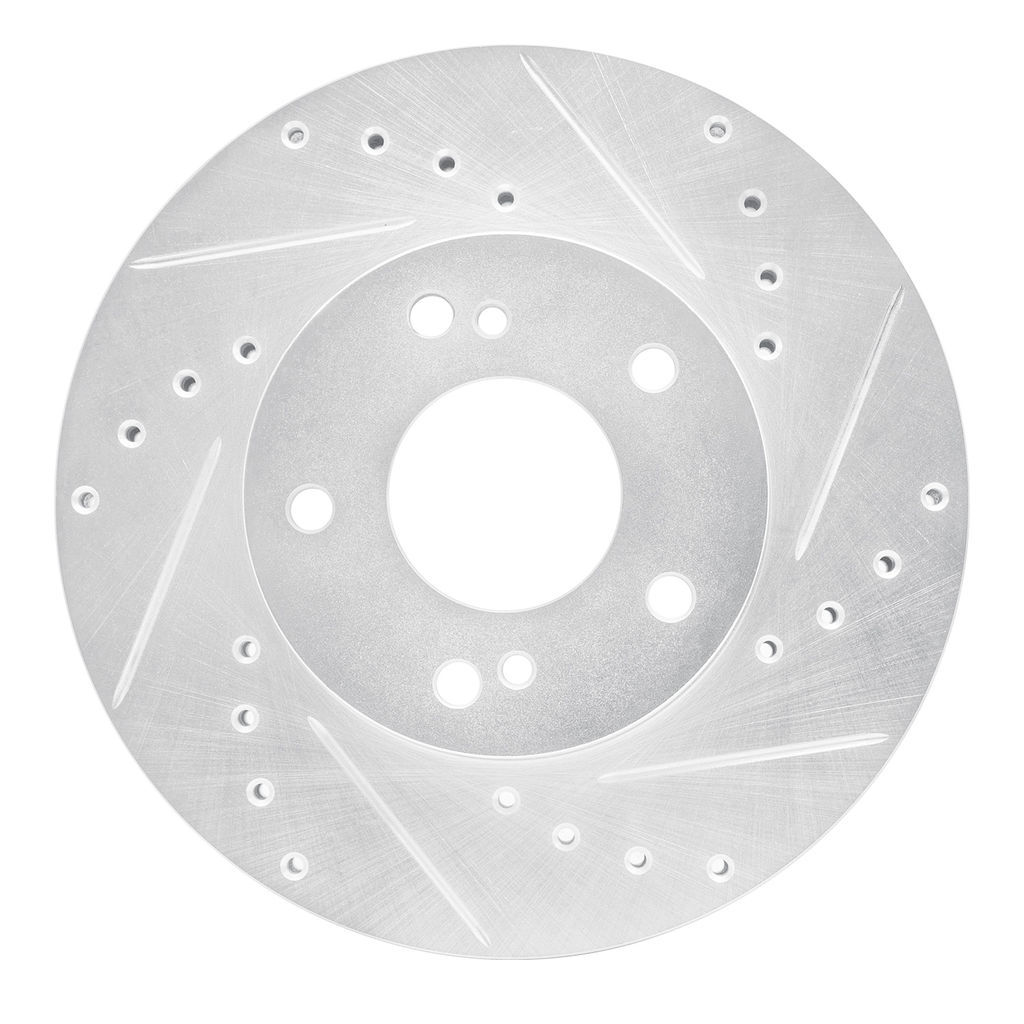 Dynamic Friction 631-67033R - Drilled and Slotted Silver Zinc Brake Rotor