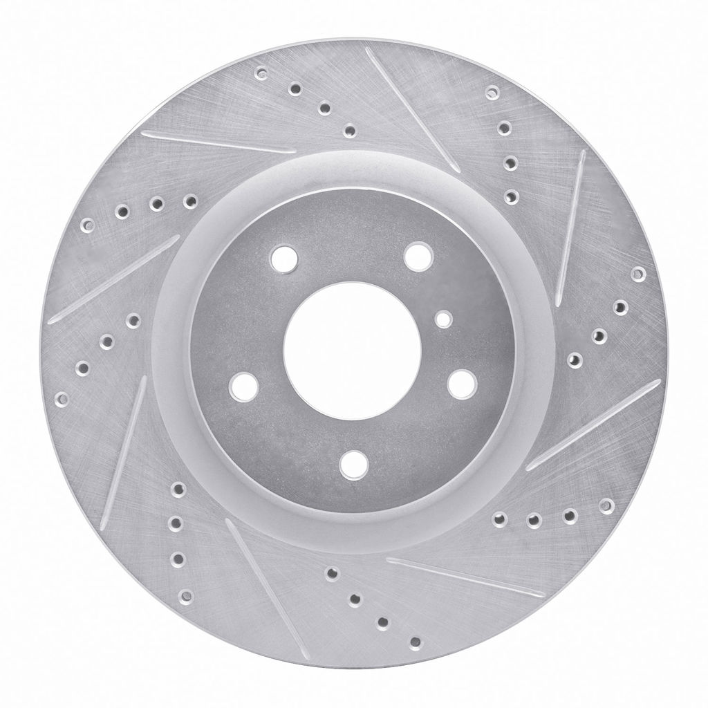 Dynamic Friction 631-68008R - Drilled and Slotted Silver Zinc Brake Rotor