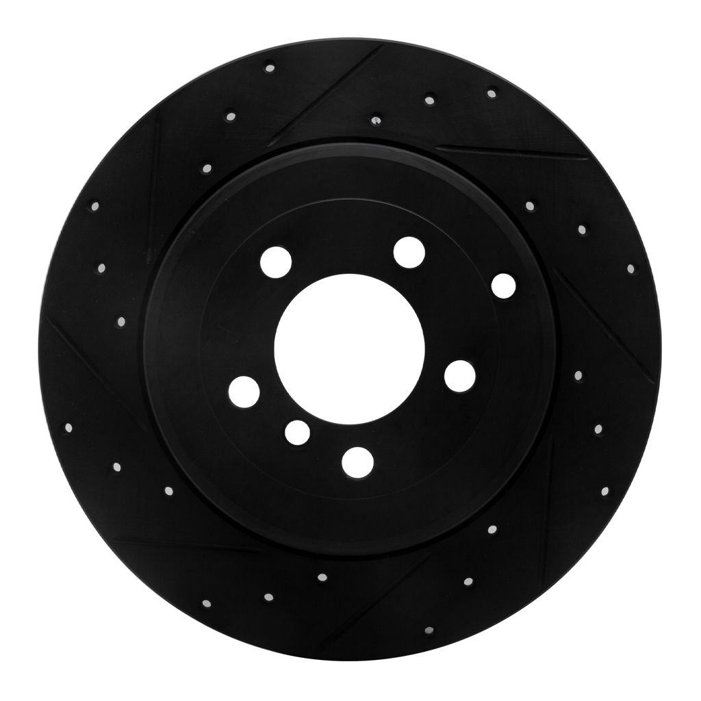 Dynamic Friction 633-11008L - Drilled and Slotted Black Zinc Brake Rotor