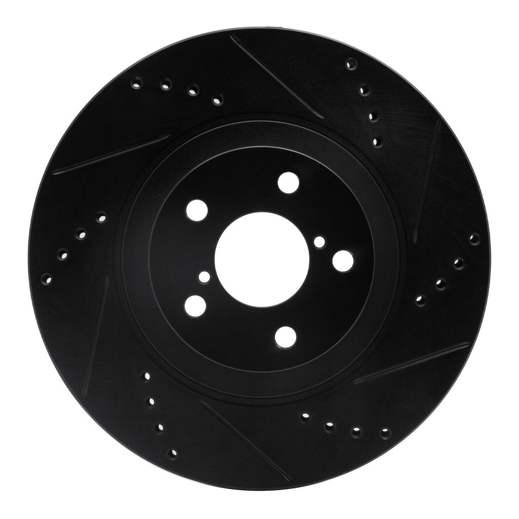 Dynamic Friction 633-13034R - Drilled and Slotted Black Zinc Brake Rotor