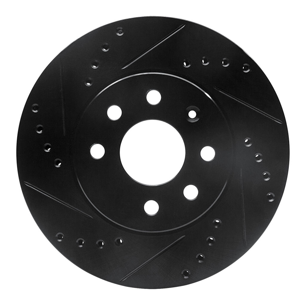 Dynamic Friction 633-18005L - Drilled and Slotted Black Zinc Brake Rotor