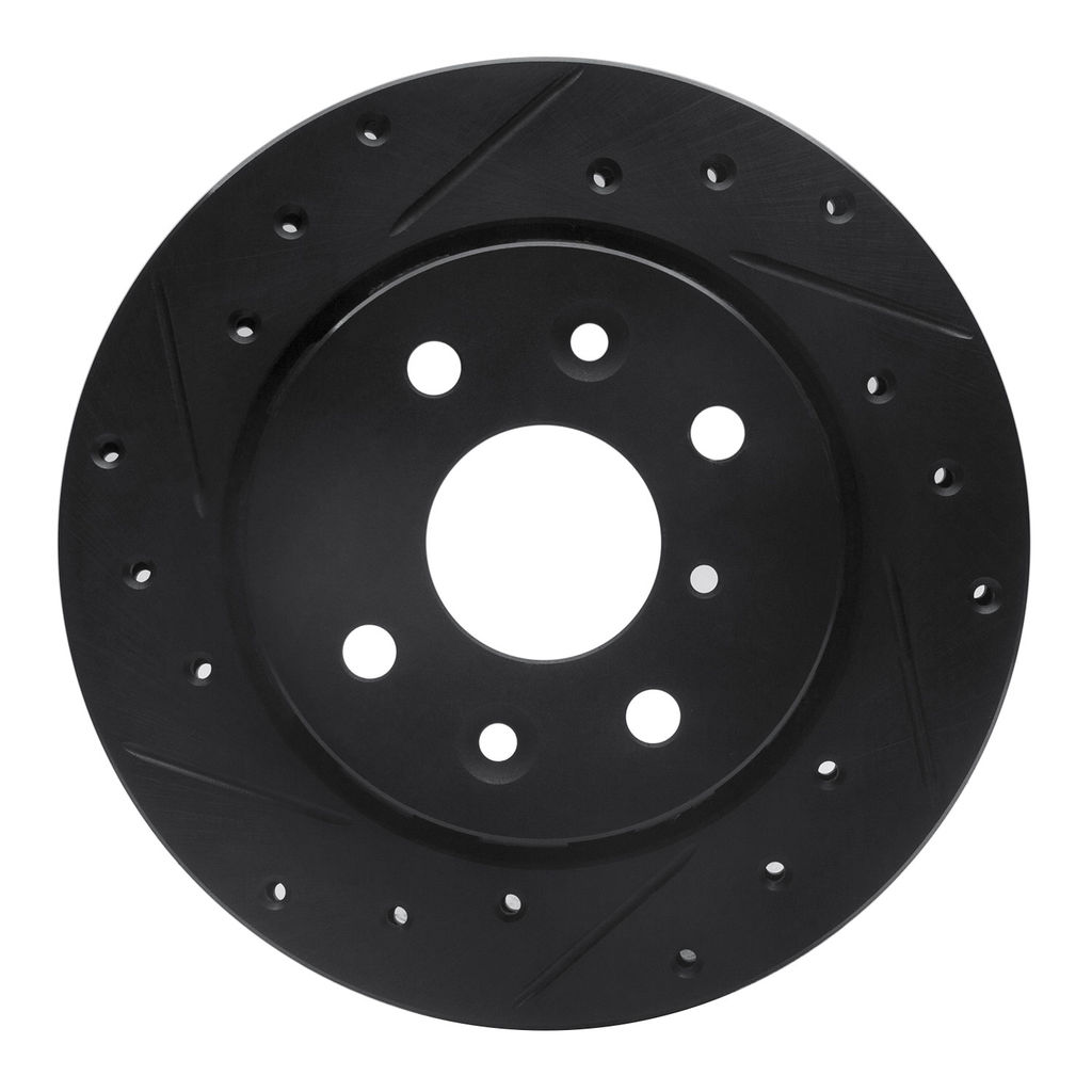 Dynamic Friction 633-21001L - Drilled and Slotted Black Zinc Brake Rotor