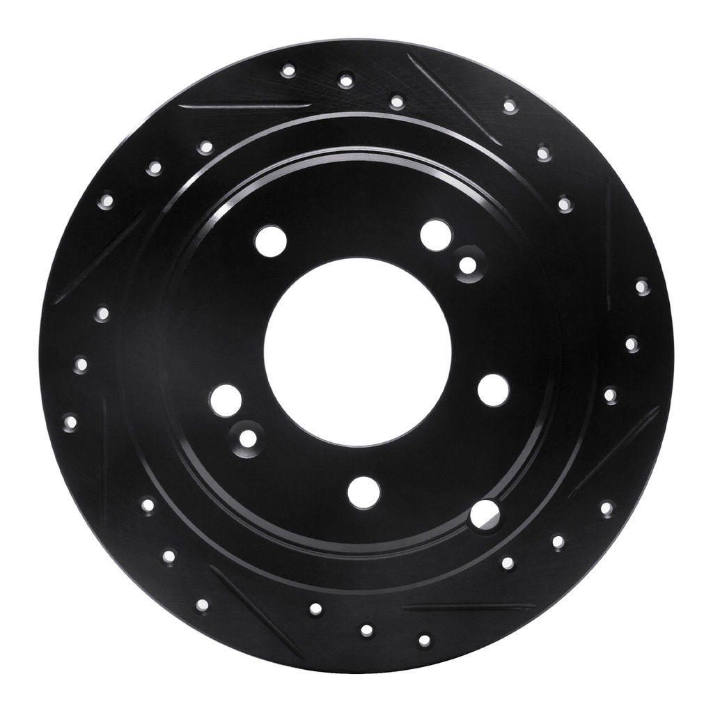 Dynamic Friction 633-21017R - Drilled and Slotted Black Zinc Brake Rotor