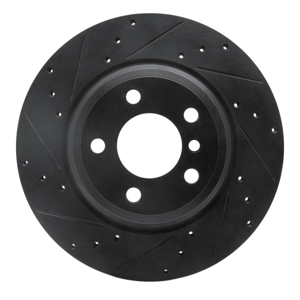 Dynamic Friction 633-31109L - Drilled and Slotted Black Zinc Brake Rotor