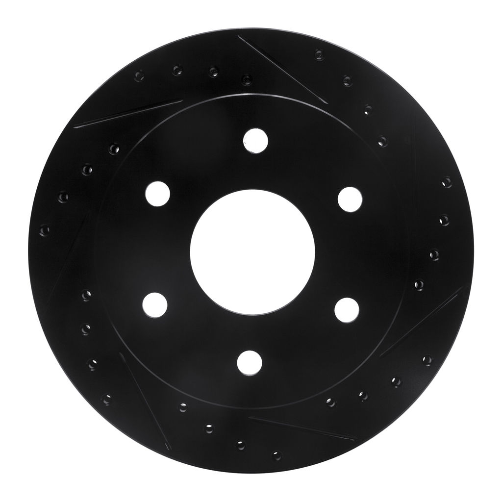 Dynamic Friction 633-48008R - Drilled and Slotted Black Zinc Brake Rotor