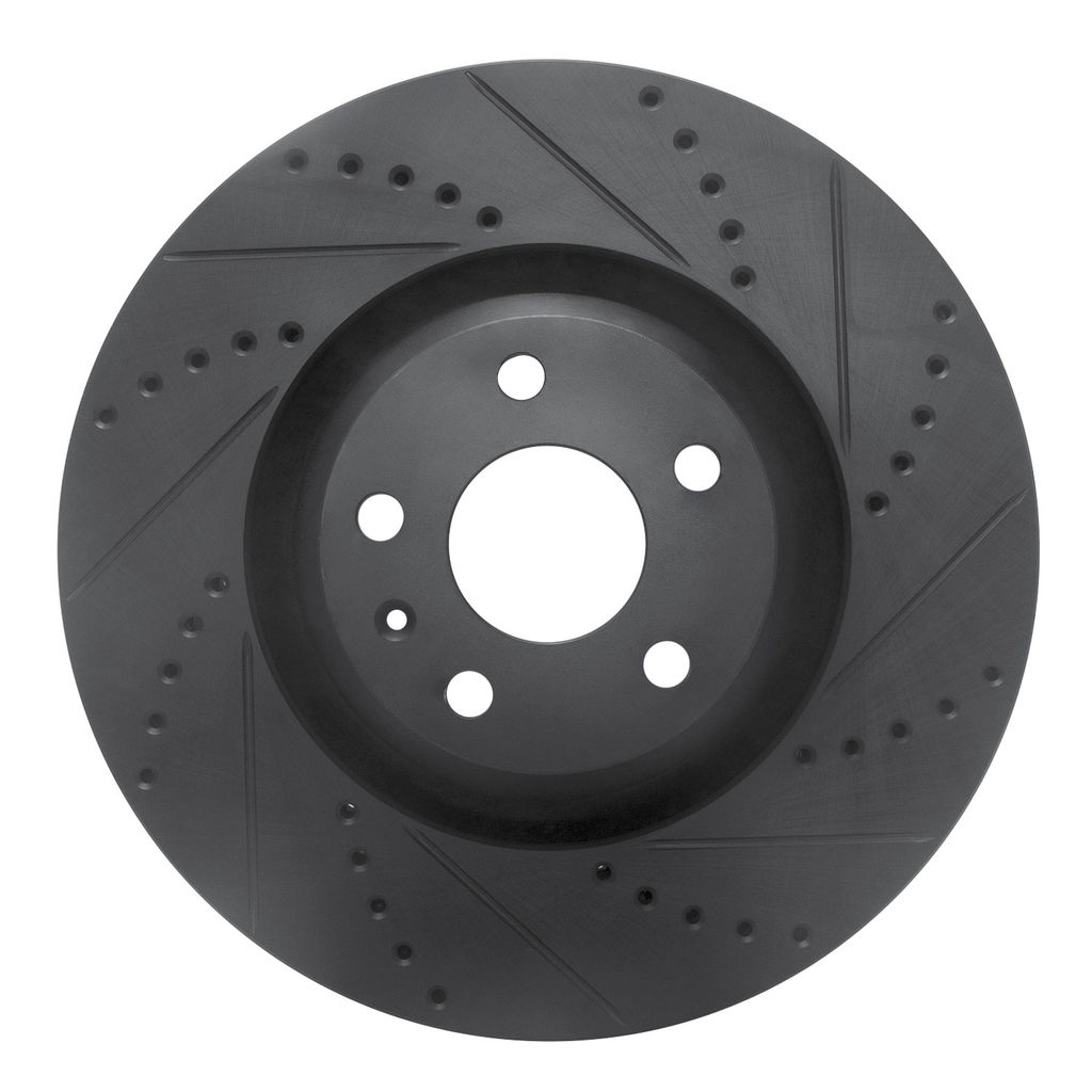 Dynamic Friction 633-73054R - Drilled and Slotted Black Zinc Brake Rotor
