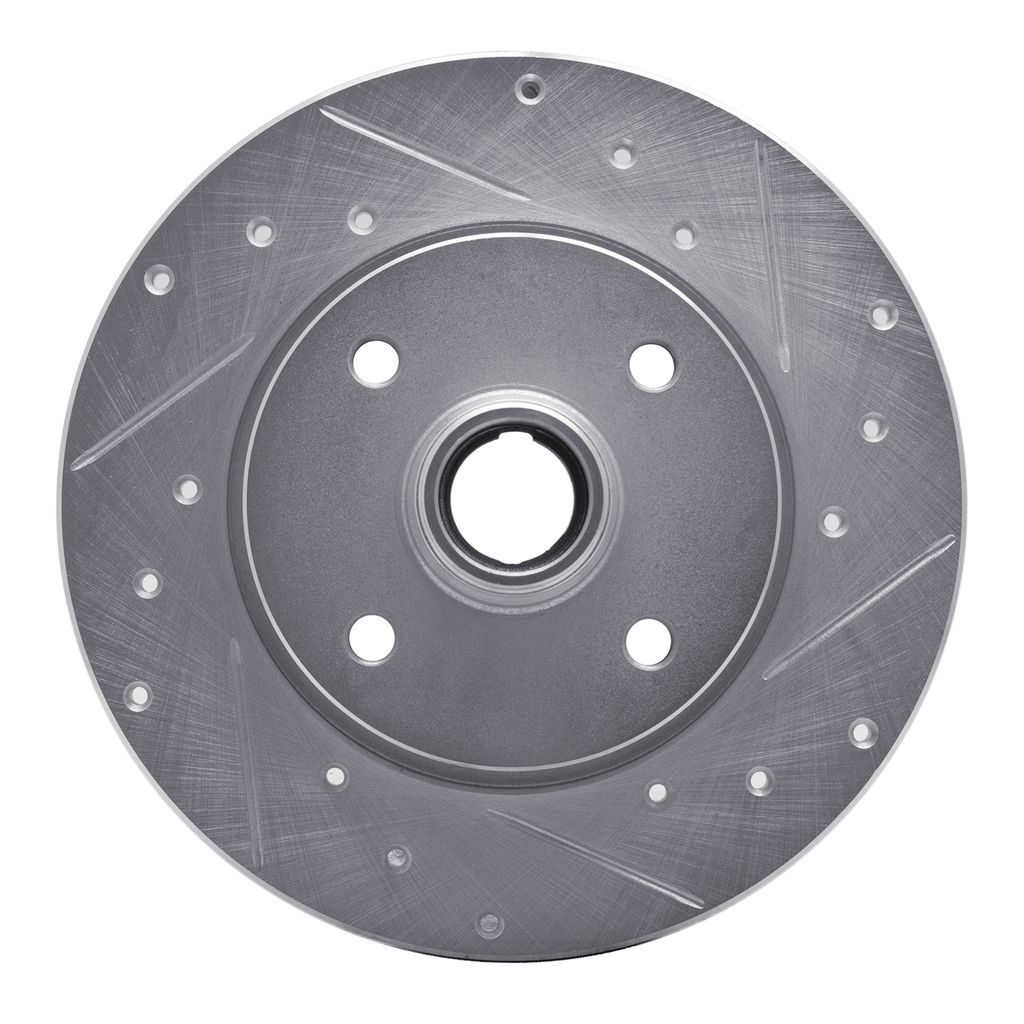Dynamic Friction 631-02004R - Drilled and Slotted Silver Zinc Brake Rotor