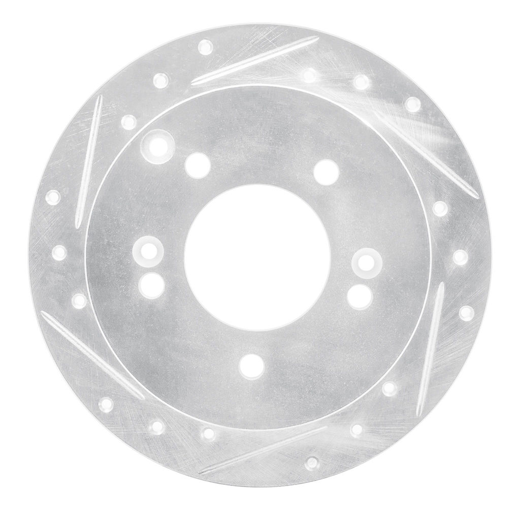 Dynamic Friction 631-03014L - Drilled and Slotted Silver Zinc Brake Rotor
