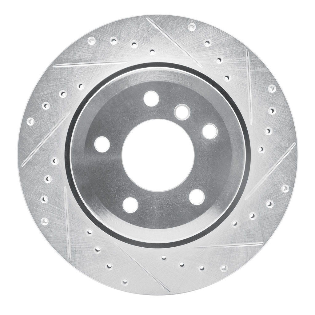 Dynamic Friction 631-31075R - Drilled and Slotted Silver Zinc Brake Rotor