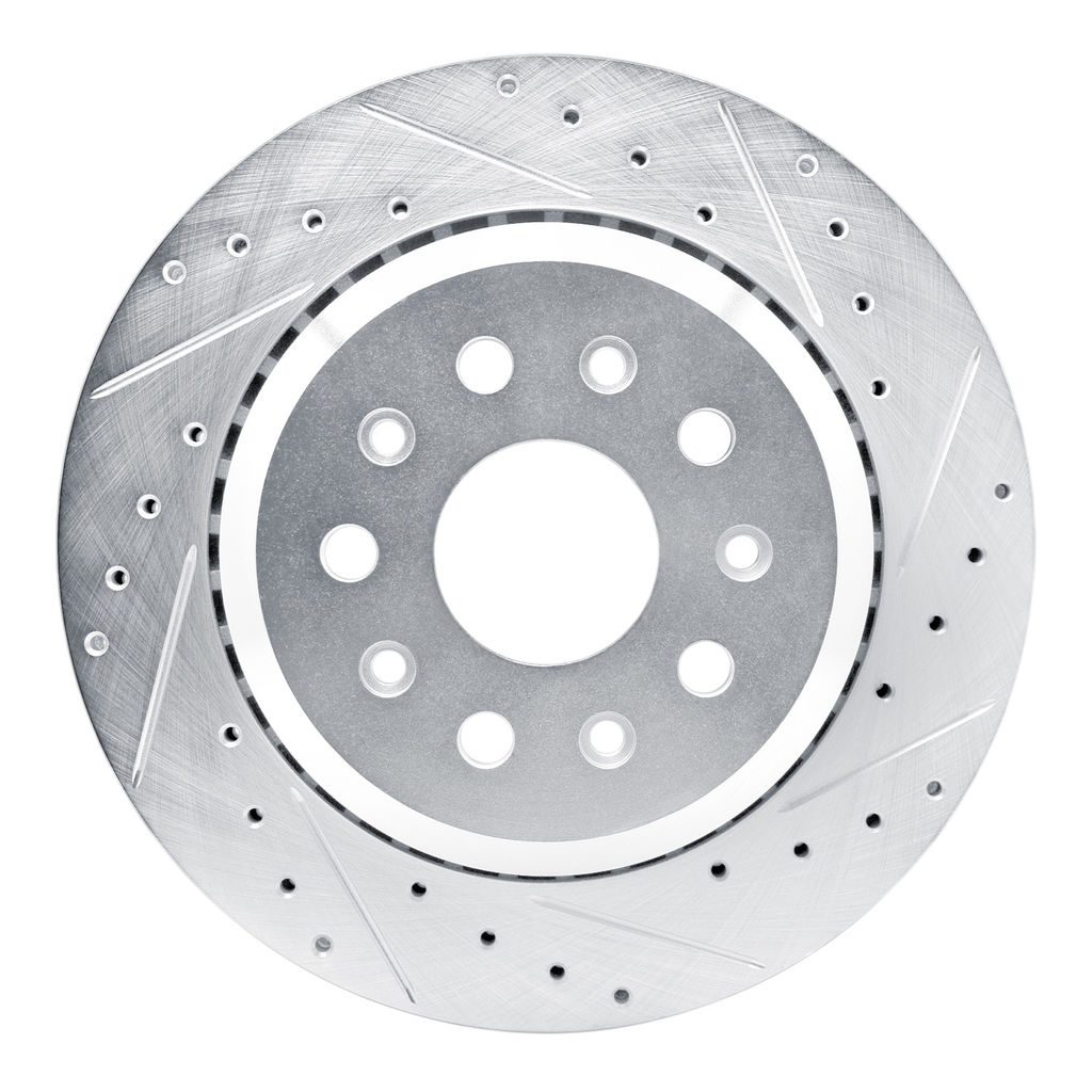 Dynamic Friction 631-42043R - Drilled and Slotted Silver Zinc Brake Rotor