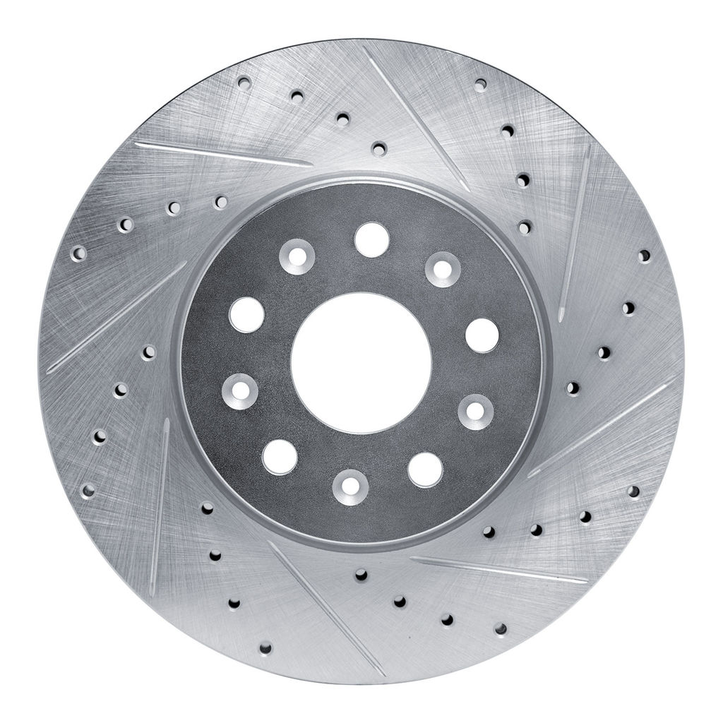 Dynamic Friction 631-46038R - Drilled and Slotted Silver Zinc Brake Rotor