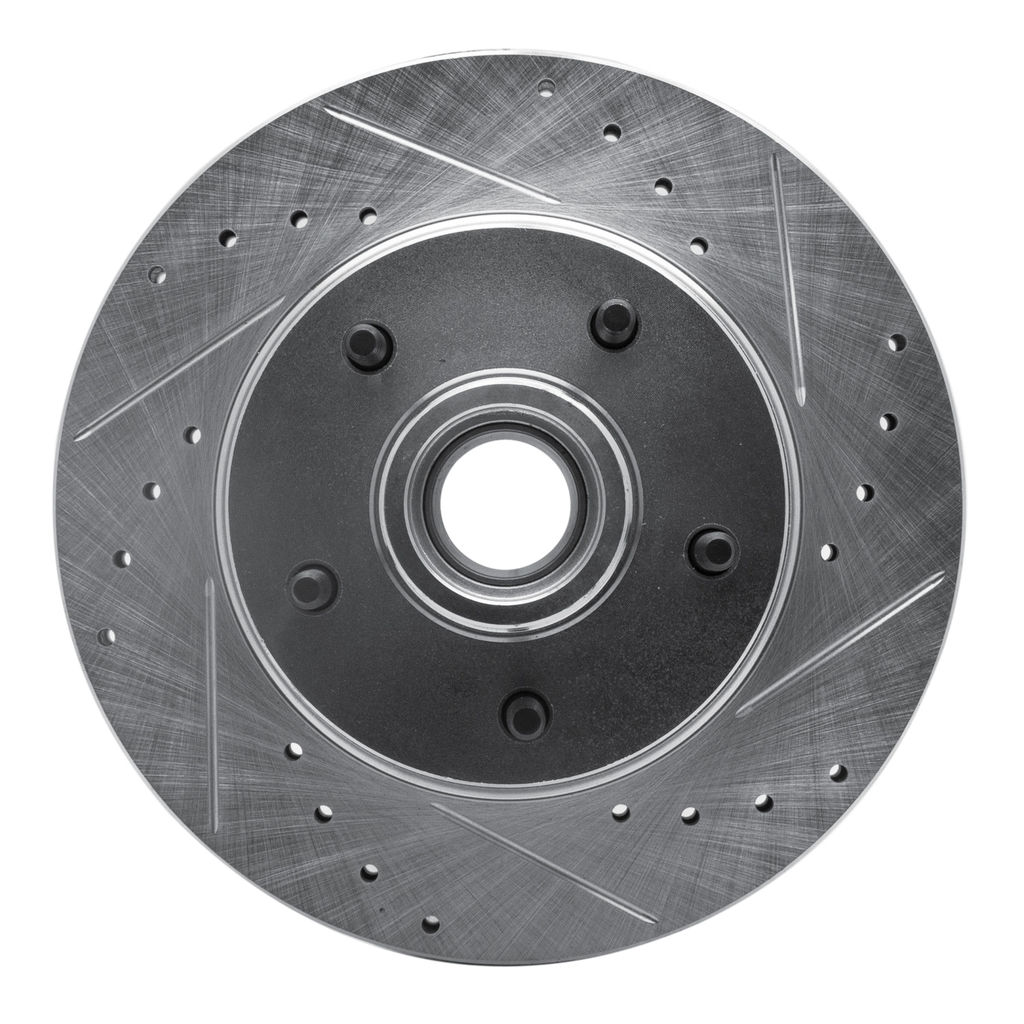 Dynamic Friction 631-47005R - Drilled and Slotted Silver Zinc Brake Rotor