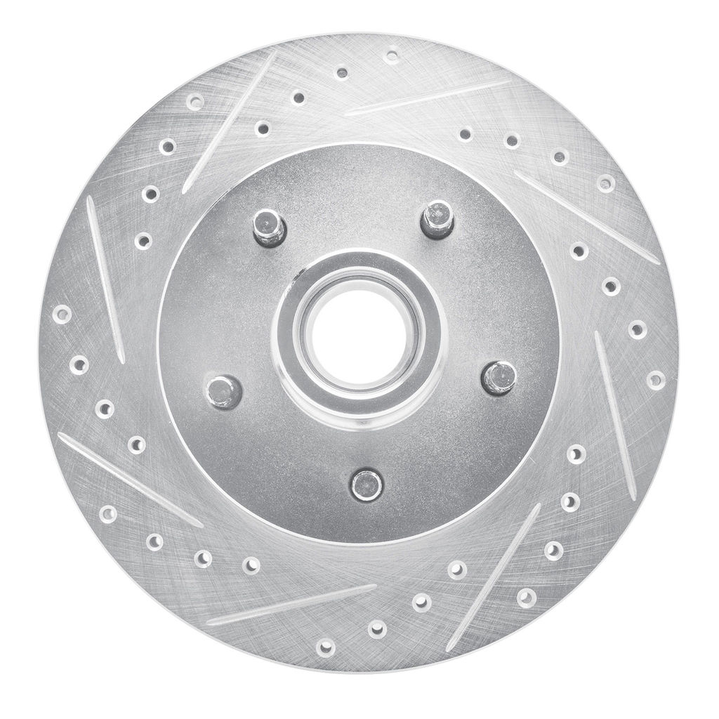 Dynamic Friction 631-47065L - Drilled and Slotted Silver Zinc Brake Rotor