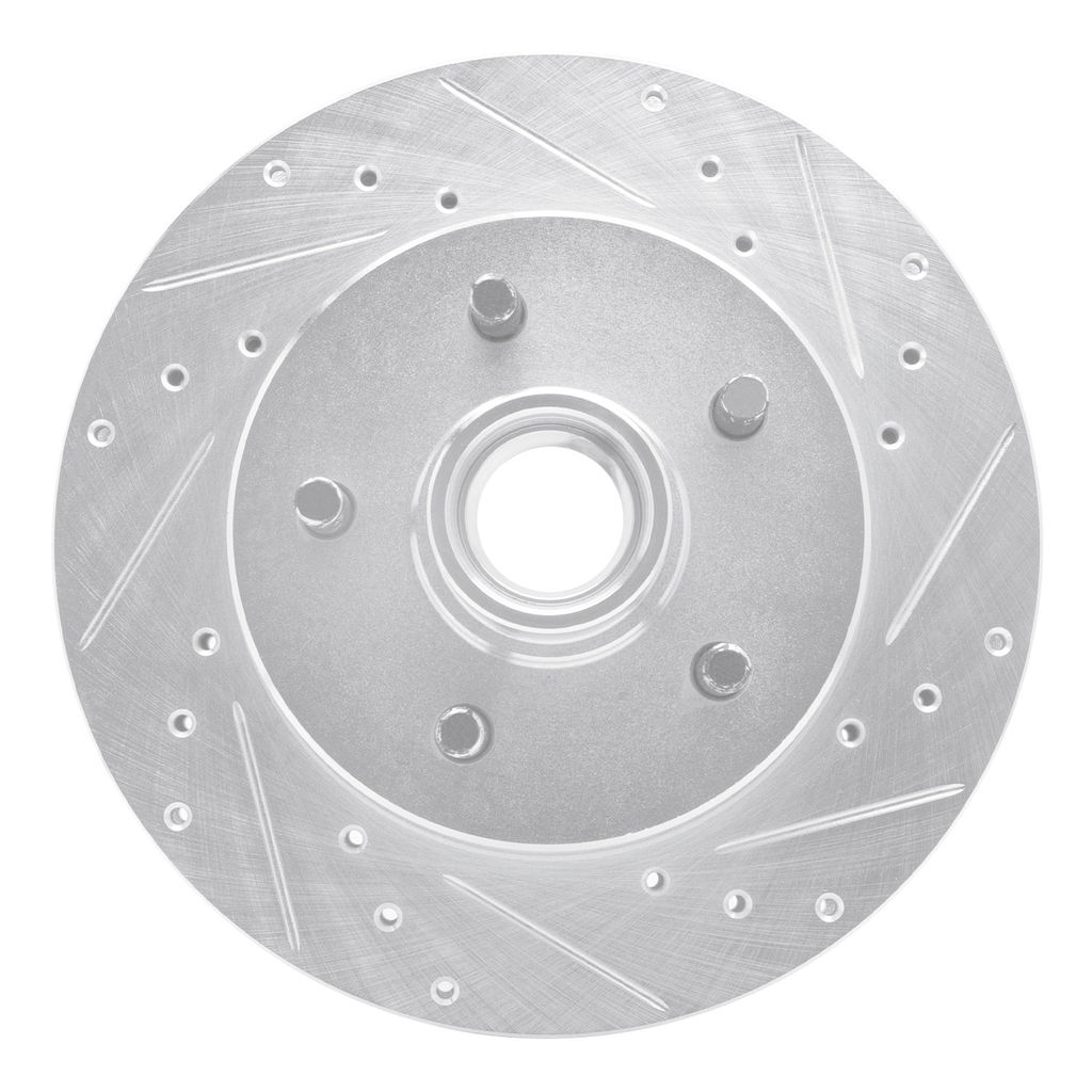 Dynamic Friction 631-48010R - Drilled and Slotted Silver Zinc Brake Rotor