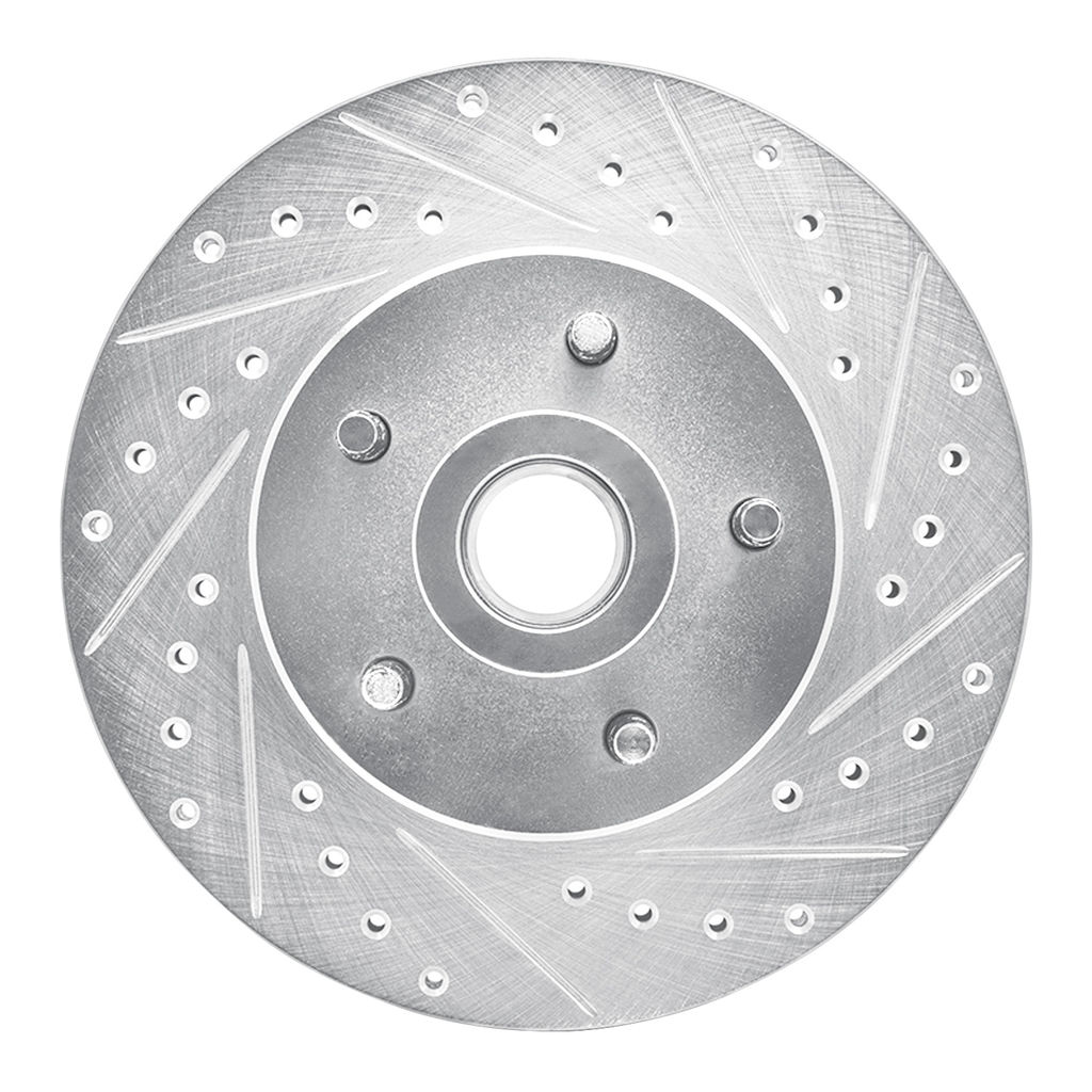 Dynamic Friction 631-54014R - Drilled and Slotted Silver Zinc Brake Rotor