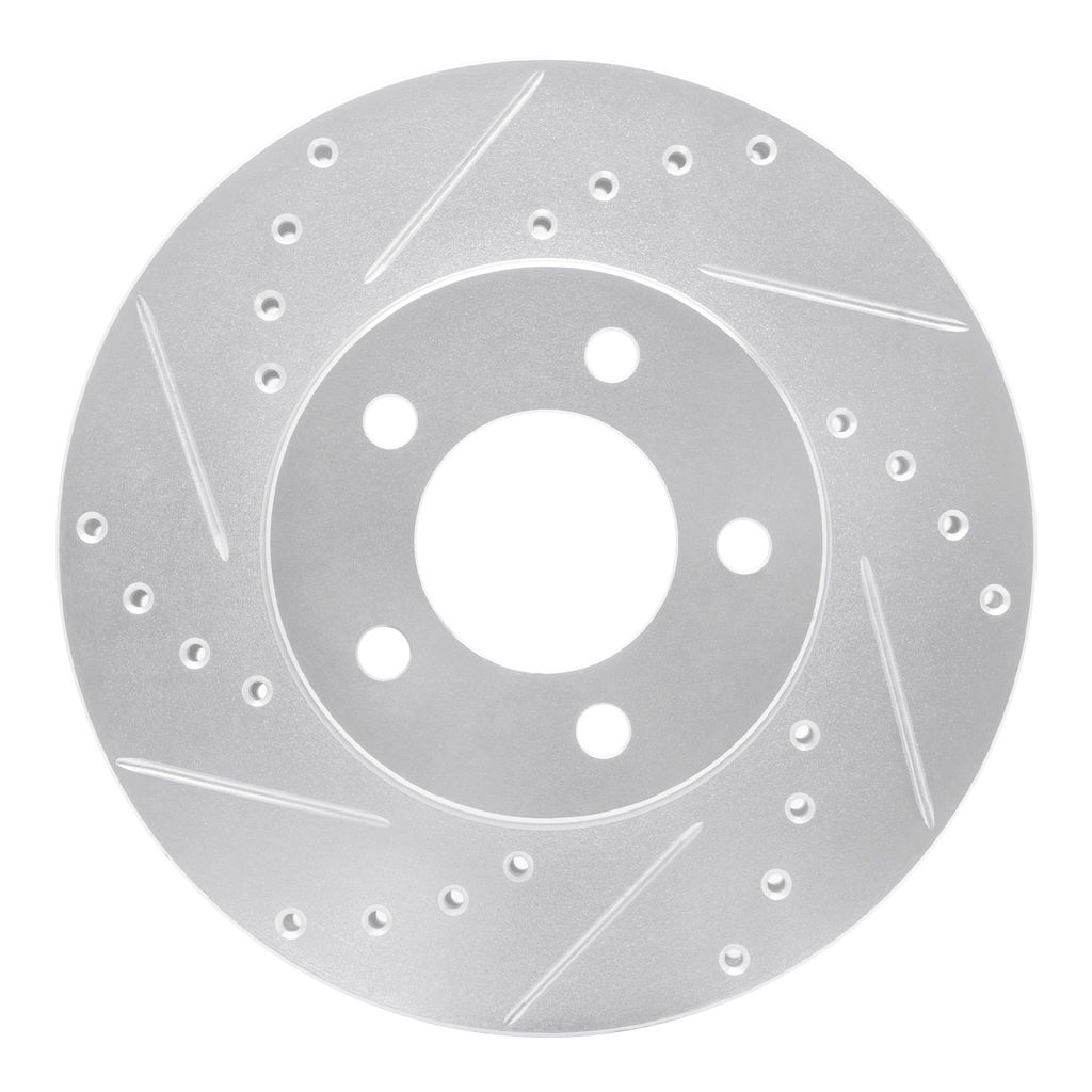 Dynamic Friction 631-54039L - Drilled and Slotted Silver Zinc Brake Rotor