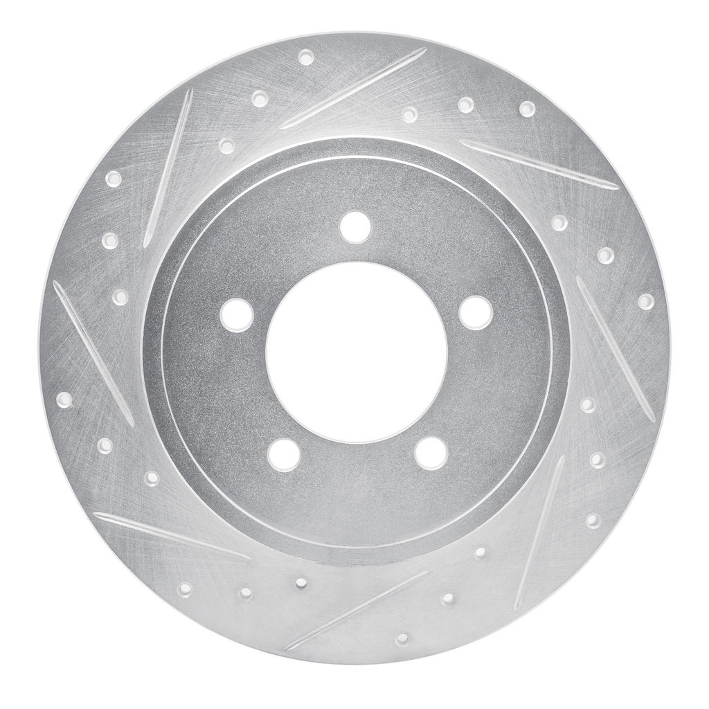 Dynamic Friction 631-54178L - Drilled and Slotted Silver Zinc Brake Rotor