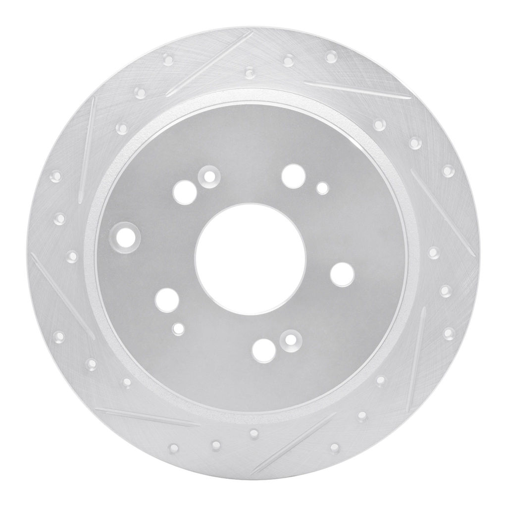 Dynamic Friction 631-59050L - Drilled and Slotted Silver Zinc Brake Rotor