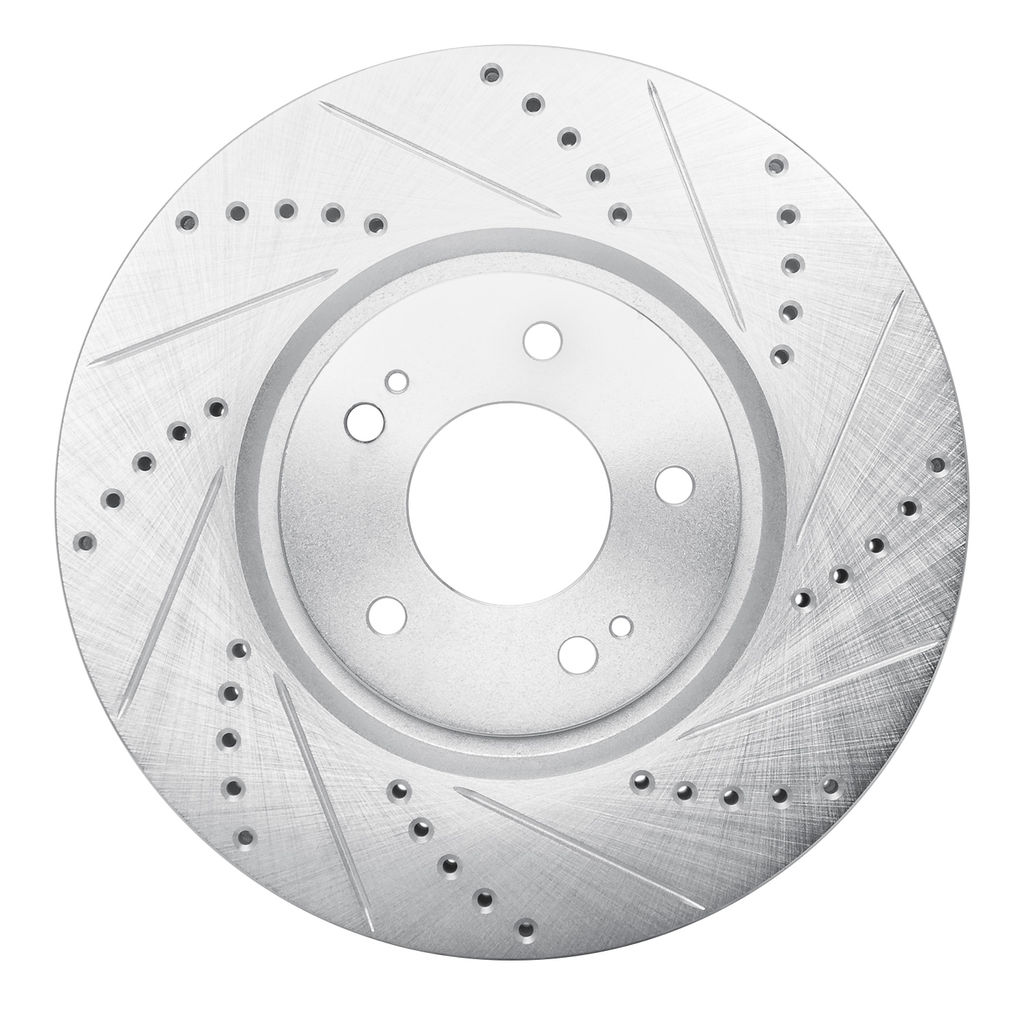 Dynamic Friction 631-72035R - Drilled and Slotted Silver Zinc Brake Rotor