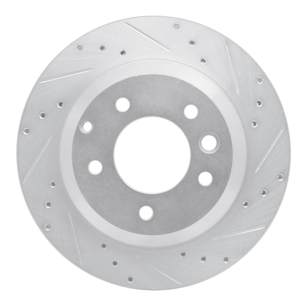 Dynamic Friction 631-74048R - Drilled and Slotted Silver Zinc Brake Rotor