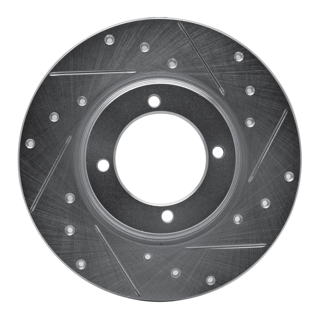 Dynamic Friction 631-80054R - Drilled and Slotted Silver Zinc Brake Rotor