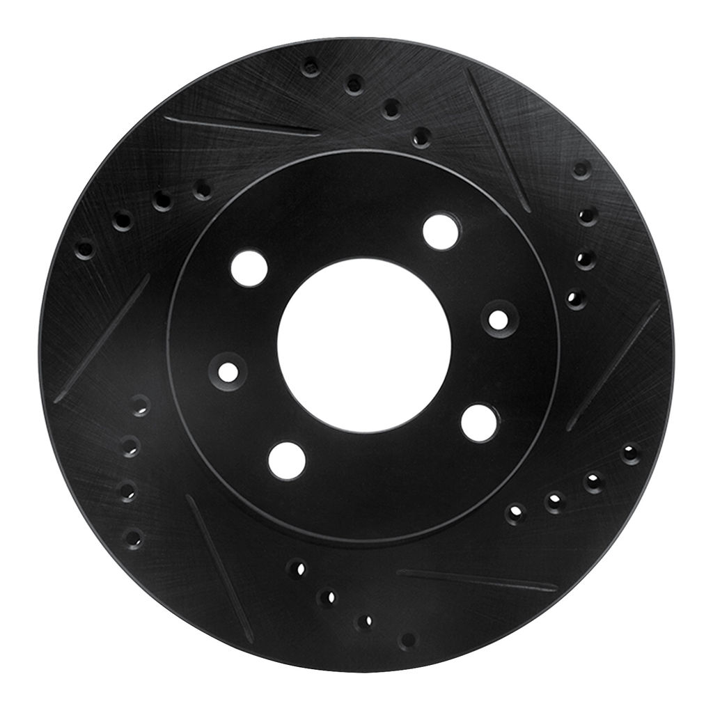 Dynamic Friction 633-03018R - Drilled and Slotted Black Zinc Brake Rotor