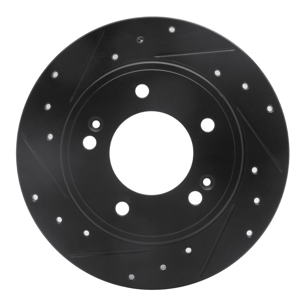 Dynamic Friction 633-03037L - Drilled and Slotted Black Zinc Brake Rotor