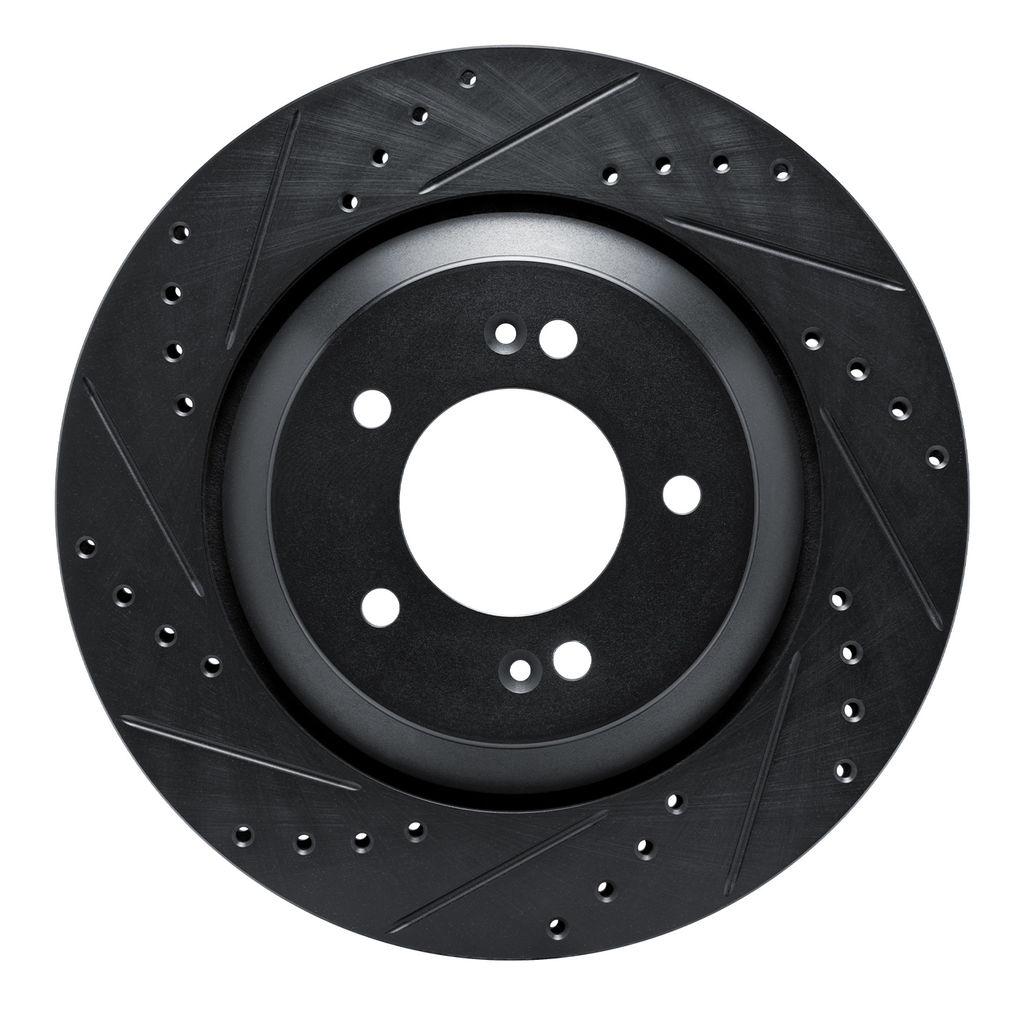 Dynamic Friction 633-03062L - Drilled and Slotted Black Zinc Brake Rotor