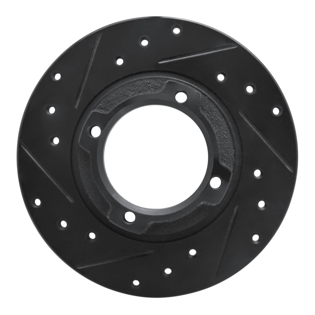 Dynamic Friction 633-13001L - Drilled and Slotted Black Zinc Brake Rotor