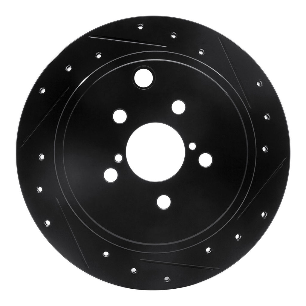Dynamic Friction 633-13023R - Drilled and Slotted Black Zinc Brake Rotor