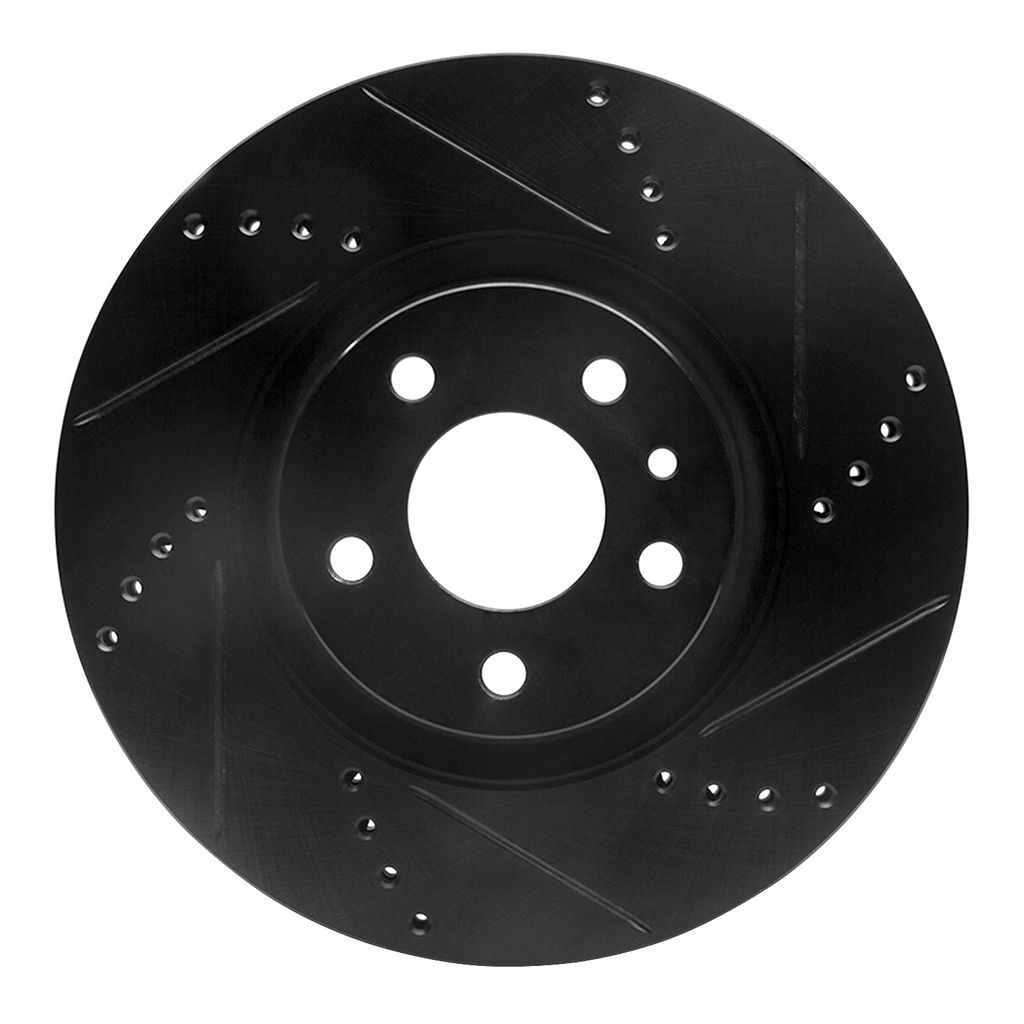 Dynamic Friction 633-16006R - Drilled and Slotted Black Zinc Brake Rotor