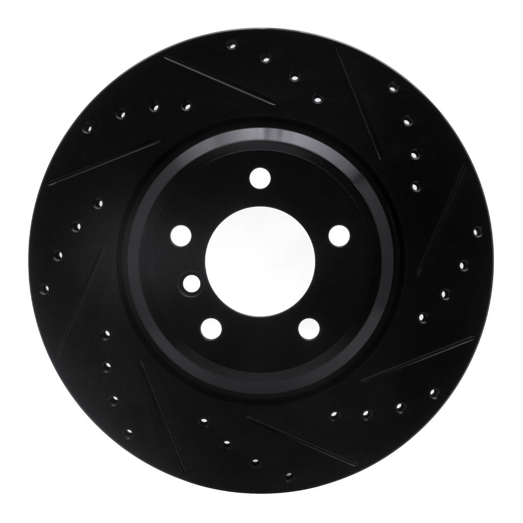 Dynamic Friction 633-31082R - Drilled and Slotted Black Zinc Brake Rotor