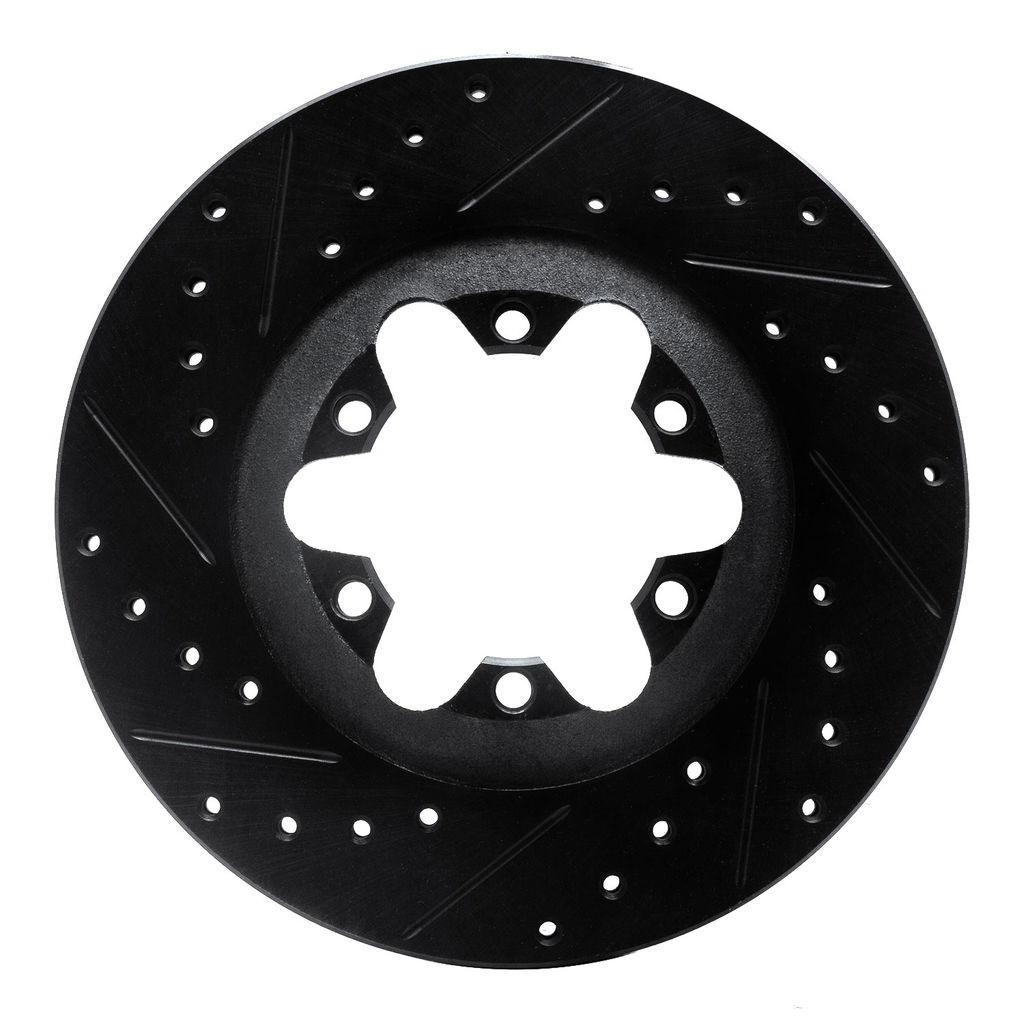 Dynamic Friction 633-48049L - Drilled and Slotted Black Zinc Brake Rotor