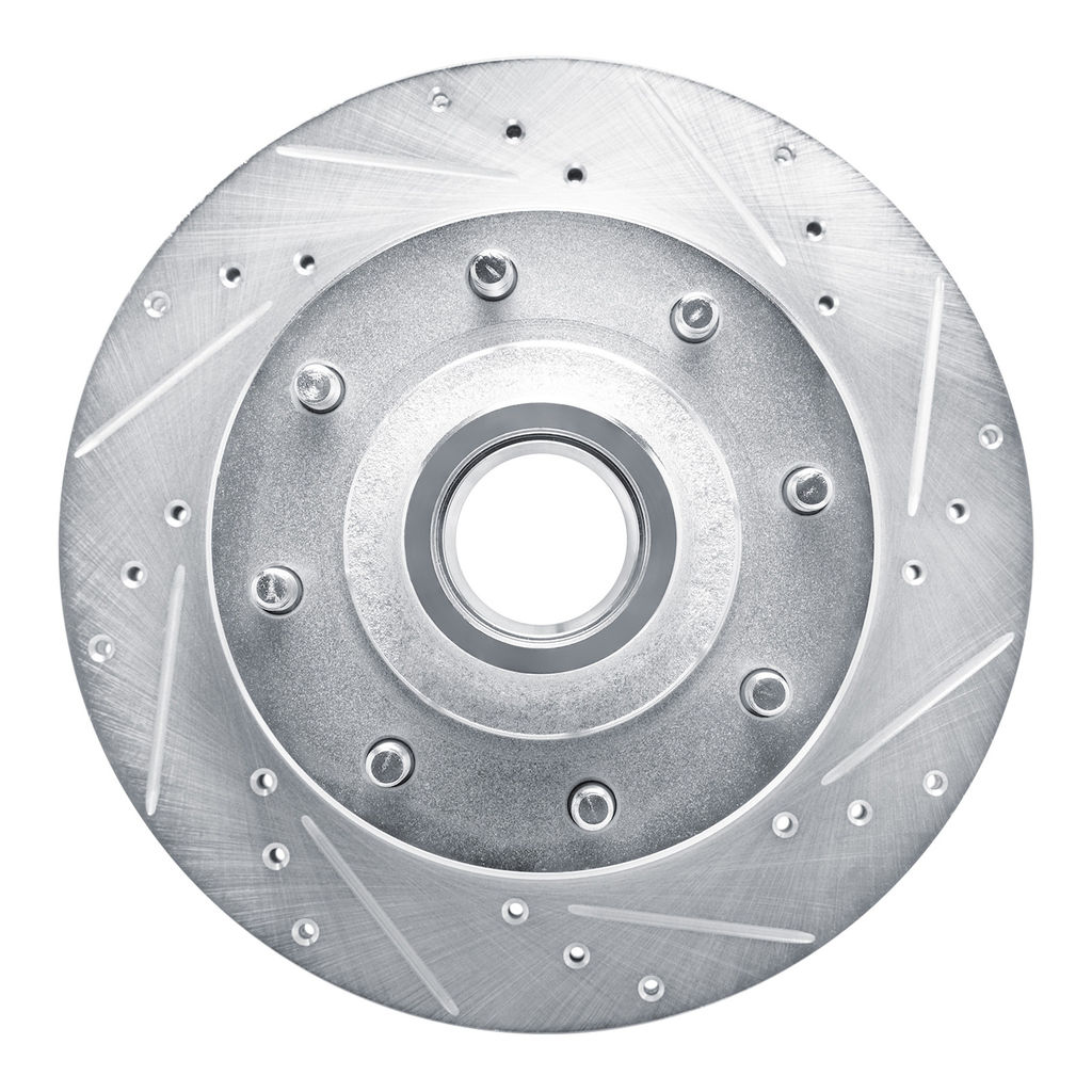 Dynamic Friction 631-54105R - Drilled and Slotted Silver Zinc Brake Rotor