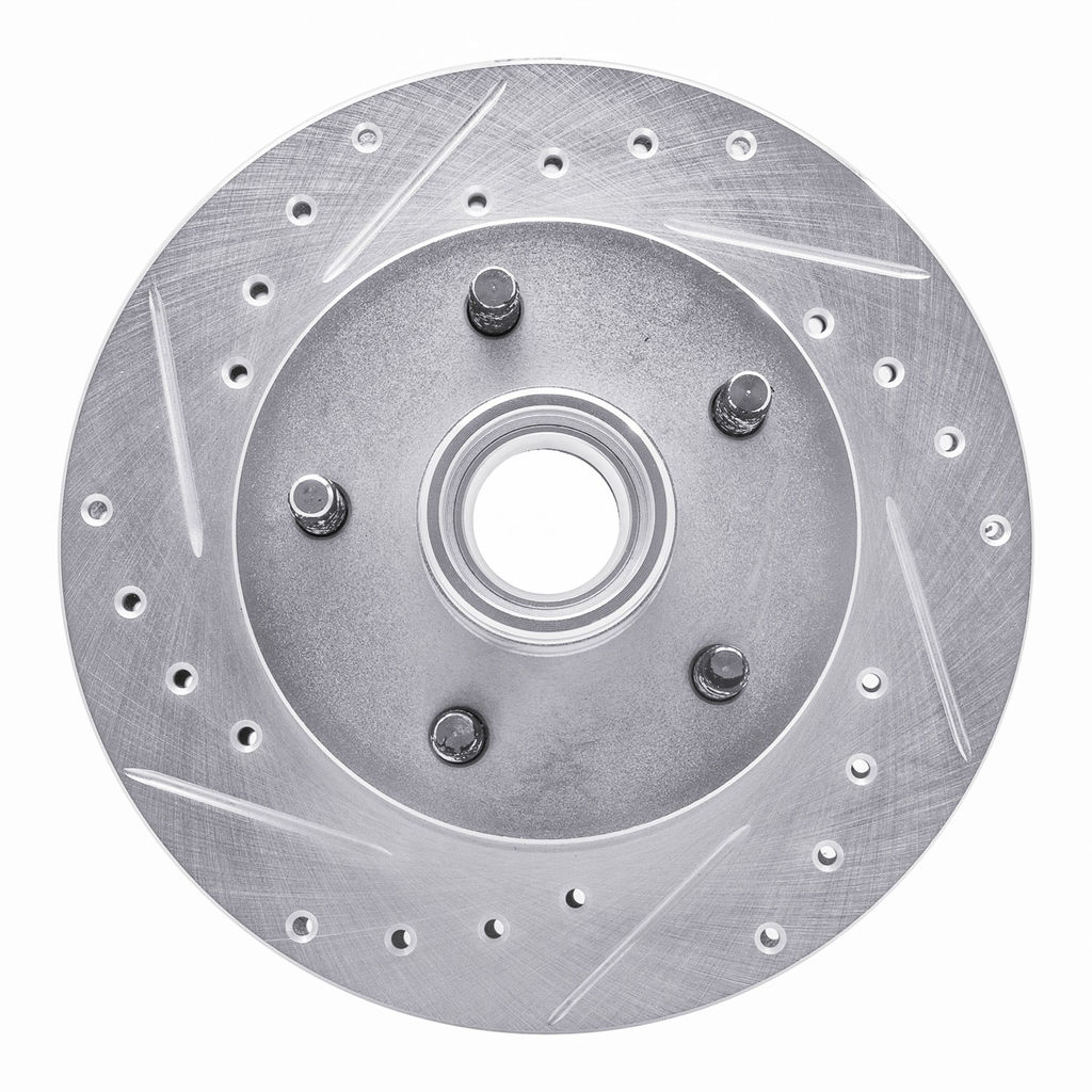 Dynamic Friction 631-54110L - Drilled and Slotted Silver Zinc Brake Rotor