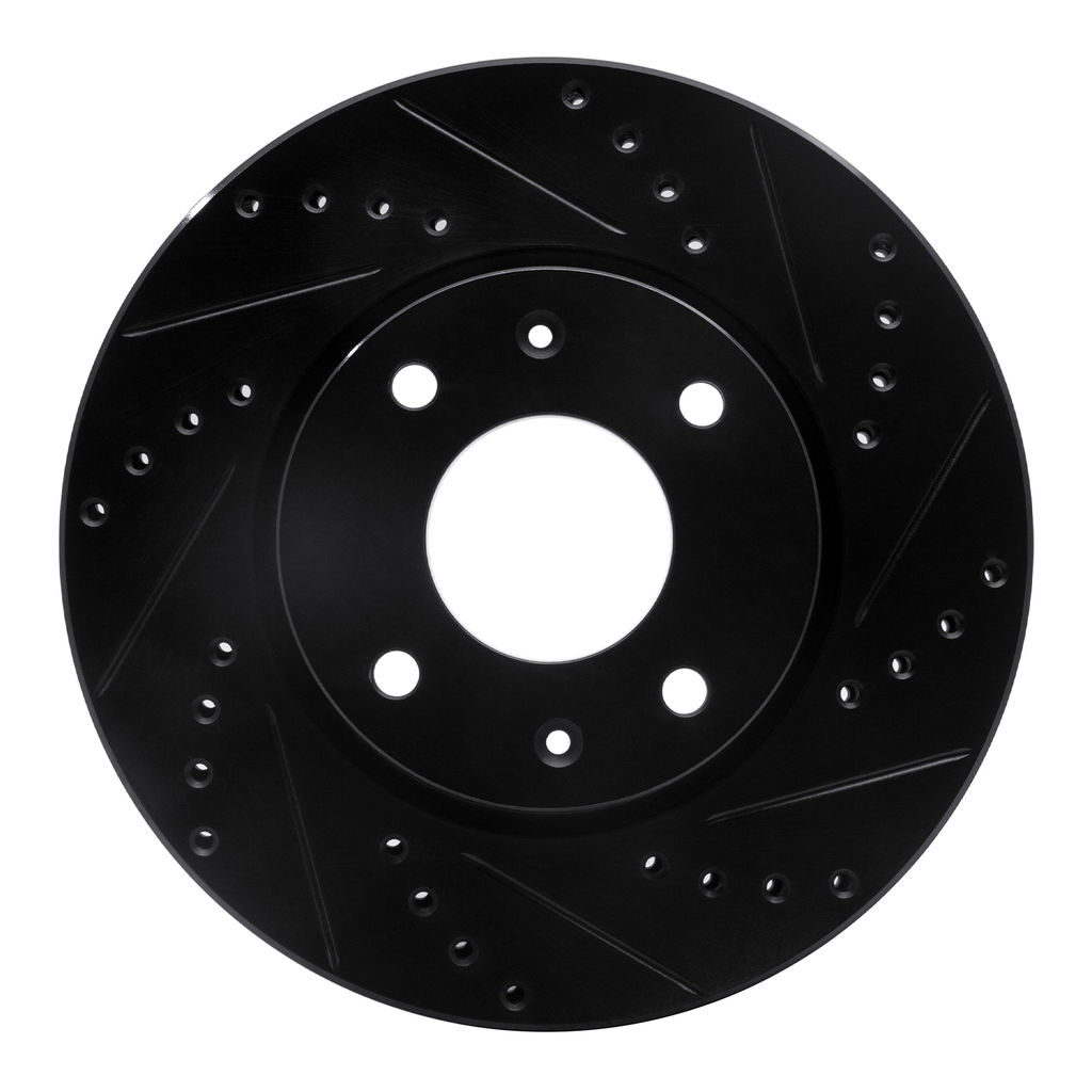 Dynamic Friction 633-03000R - Drilled and Slotted Black Zinc Brake Rotor