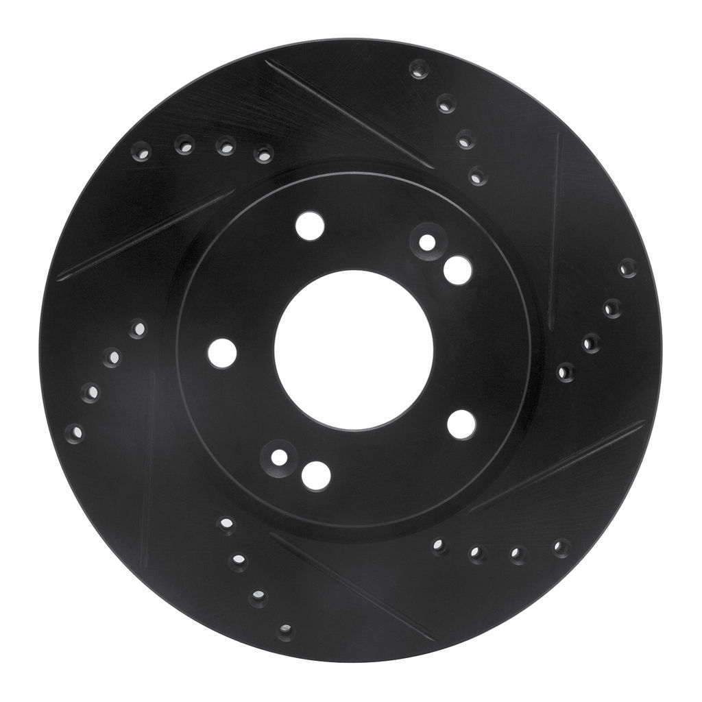 Dynamic Friction 633-03038R - Drilled and Slotted Black Zinc Brake Rotor