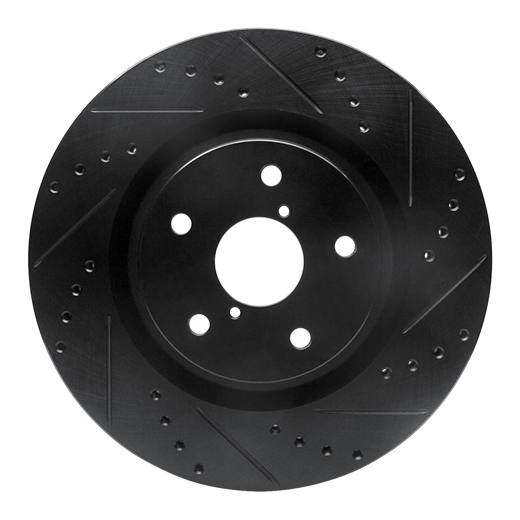 Dynamic Friction 633-13045R - Drilled and Slotted Black Zinc Brake Rotor