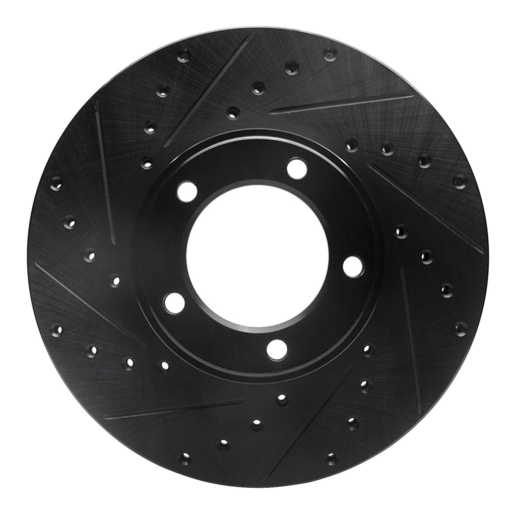Dynamic Friction 633-20001L - Drilled and Slotted Black Zinc Brake Rotor
