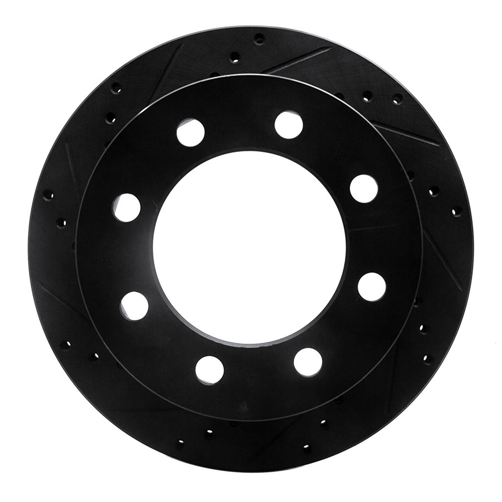 Dynamic Friction 633-40093L - Drilled and Slotted Black Zinc Brake Rotor